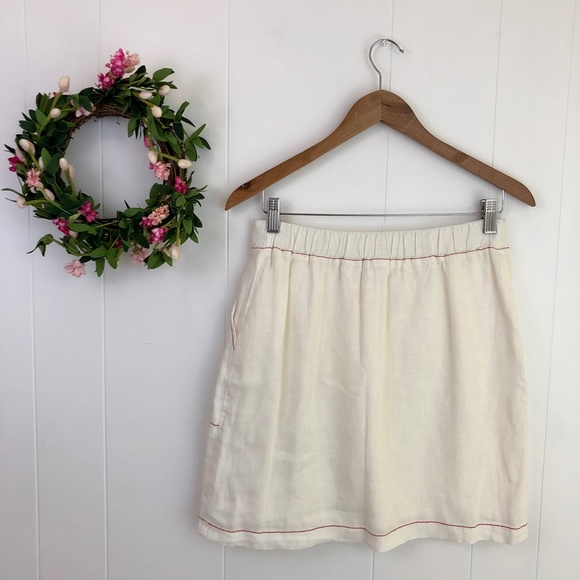 🌸SOLD🌸 Amadi Anthropologie Jupe 100% Linen Skirt - Picture 9 of 9
